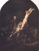 REMBRANDT Harmenszoon van Rijn The Raising of the Cross (mk33) oil painting on canvas